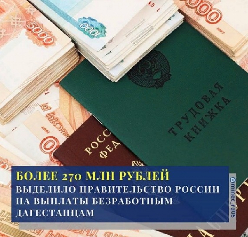 Более 270 млн рублей выделено Дагестану на пособия для безработных граждан